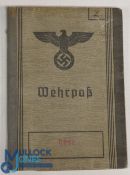 WW2 German Military Wehrpass The Wehrpass was a very comprehensive documentation book issued to