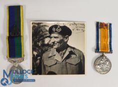 Military Medals & Fm B L Montgomery Autograph Post WW2 British Territorial Efficiency Medal to