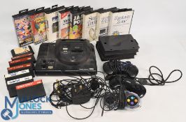 Vintage Gaming Computer Sega Mega Drive Master System Converter with 10 games - James Pond 3, Fifa