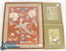 Original Chinese Paintings 2 Chinese painting on cork paper featuring birds and flowers 29 x 24cm