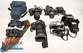 Selection of 35mm Cameras to include various makers Minolta X-300, & X-700, Fujica ST-705 & ST 701