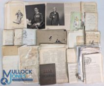 Documents: a good selection including a group of original 19th c political cartoons, a 19th c