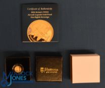 Hattons of London 22k Gold Coin. 2024 Britain's WWII Aircraft Legends One-Eight Sovereign 22k Gold