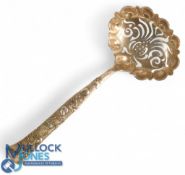Tiffany & Co Sugar Sifter, Vine Gourd Slotted Ladle Spoon Sterling Silver 6 inch having Vine pattern