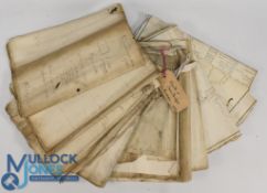 Historical Documents / Manuscript Estate Plans bundle of original Northumberland Assize documents