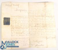 18th century Parchment Document Dated 1793 Handwritten document Court of King Bench for James