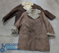 2x Vintage c1970 Morlands Sheepskin Men's Coats Jackets, both made by Morland Glastonbury - the