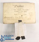 19th century Parchment Document dated 1847 Handwritten document Probate of the Will of Earl Grey (