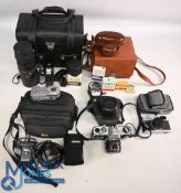 Collection of Film Camera's Asahi Pentax Spotmatic, Soligor 1:35 Lens, Voigtlander Vito B, Olympus