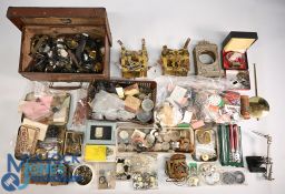 Large Quantity Watch Parts to include Clock Hands, Watch Straps, Movements, Faces, Cogs, Clock