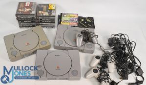 Vintage Gaming Computer Play Station One, 3 in total together with 14 games Driver, Music 2000,