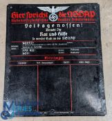 Third Reich an original enamel notice board issued by the Nazi Party, probably in the early years of