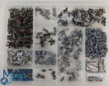 Miniature Metal Normans 20mm Wargaming Figures large quantity in plastic divided storage box