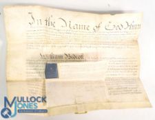18th Century Parchment Document Dated 1758 Handwritten document Last Will and Testament of Ann