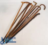 Selection of Walking Sticks Some natural examples from trees with various grips to include bone