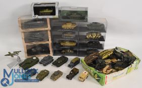 Selection of Diecast Military Vehicles Mostly Tanks from Oxford Diecast, Atlas Models some in