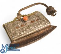 Antique Tibetan Flint Match Striker Purse Leather pouch with flap which is use to contain flint