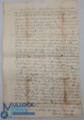 A Merchant's Will 1697: document on a single leaf of paper folio, being the will of a merchant