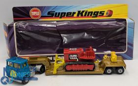 Matchbox Super Kings K23 Scammell Crusader Articulated Low Loader with Bulldozer load - metallic