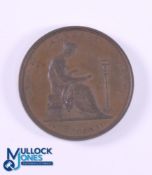 London Institution - Bronze Membership Ticket c1820s - Obverse; Seated allegorical figure