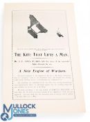 The Kite That Lifts a Man by S F Cody c1904-08. Handbill advertising and photographic illustration