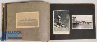 WW2 German Postcard Album containing 56 photocards, some in colour featuring U Boats, Soldiers,