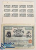 Alaska Treadwell Gold Mining Company 1890 Certificate for 10 shares, has two illustrations and