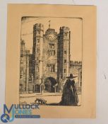 Charles W Cain (1893-1962) - Print - 'Cloak and Dagger' St James's Palace - measuring 19.5x24.5cm