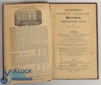 Early Bradshaw's Railway Almanack Directory, Shareholders Guide and Manual for 1849 - 137 pages plus
