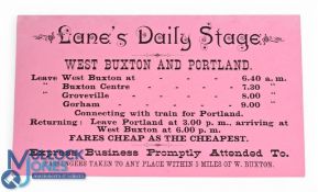 Stagecoach In Oregon c1890s. Printed card advertising 