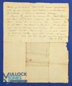 1816 Letter from Johann Philipp Palm Press Martyr to his wife. In the dungeon of the military prison