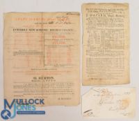 Early Lottery Collection Handbill Advertising Tickets in 1758: State Lottery by J Hazard stock