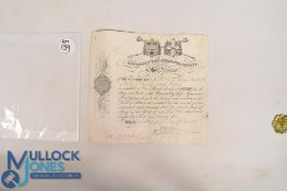 Great Britain University Life Assurance Society 1825 Certificate for 1 share made out to George