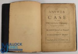 India: An Answer to The Case of The Old East India Company 1700 - 21 page publication detailing