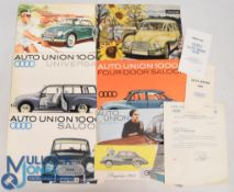 Car Brochures Audi Auto Union Brochures Models 1000, 100s, 1000 Coupe, 1000 Universal together