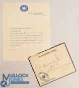 Envelope and Letter from The Earl Marshal's Office advising a Mr Maurice Quick that individual