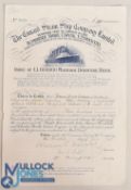 The Cunard Steam Ship Company - 4½% Mortgage Debenture Stock 1911. Certificate for £300 made out