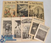 Balloons & Airships: Collection of 6 large different magazines dated between 1878-1915, all