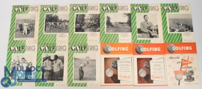 1954 Golfer Golf Monthly Magazines, a complete year, full of golf articles and adverts (12)