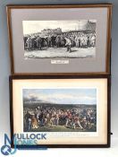 2x Period small Golf Prints: The Golfers from the painting by Charles Lees with numbered key of