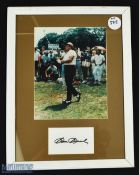 Sam Snead Signed Golf Display with colour print above an ink signature below, framed, measures