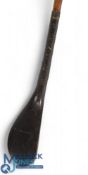 McEwan dark stained beechwood putter c1875 showing an elegant high crown and sharp neck crease