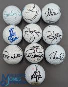 10x Signed Golf Balls, with examples of Rich Beam, Bradon Grace x3, Sean Michael, Philip Walton,