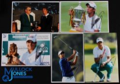 Matteo Manassero signed Winners and Action Golf Press Photographs (5) to incl receiving the 2010