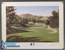 1998 PGA Cup Graeme Baxter Print, Broadmoor golf nineth hole limited edition No.165/250, signed in