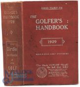 The Golfers Handbook & Year Book 1929 - illustrated with photographs and advertisements, red cloth