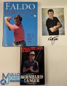 Nick Faldo signed colour Golf Photograph, with Faldo - A Swing for Life book 1995, While The Iron Is