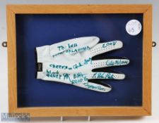 Signed Golf Glove 2005 from Oklahoma Open, with indistinct signature multi signed by players and