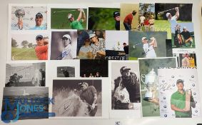 44 British and European Golf Photographs - mixed colours and sizes signed by Alvaro Quiros, Luke