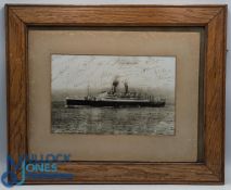 1928-29 England to Australia Cricket Team Signed Photograph - R M S Orontes Shipping Liner which